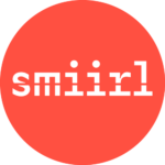 A red circle with the word smirl on it.