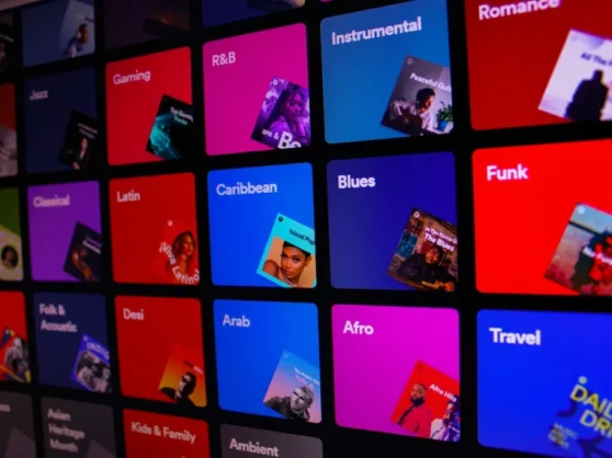 An image of a screen with many different types of music on it.