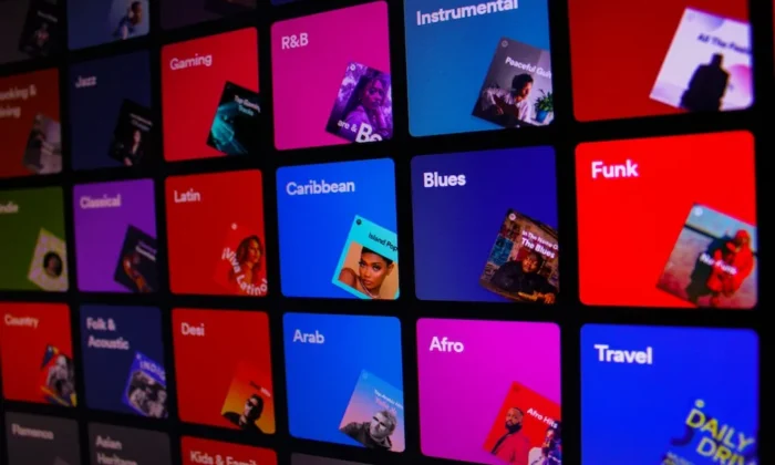 An image of a screen with many different types of music on it.